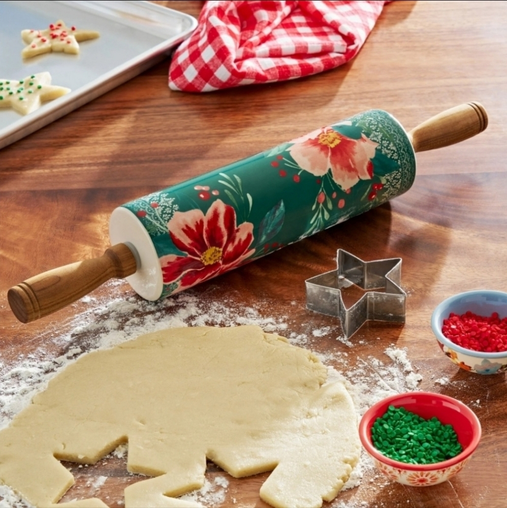 NIB Pioneer Woman Merry Meadow Ceramic Rolling Pin